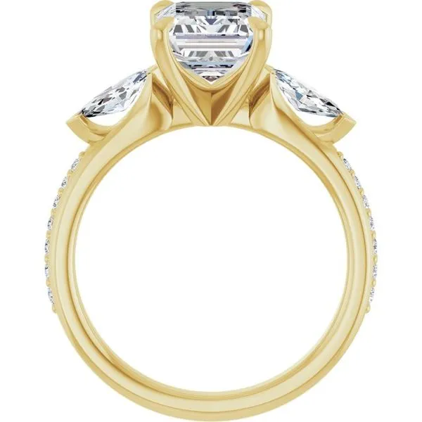 Claw-Prong Three-Stone Engagement Ring Image 2 Don's Jewelry & Design Washington, IA