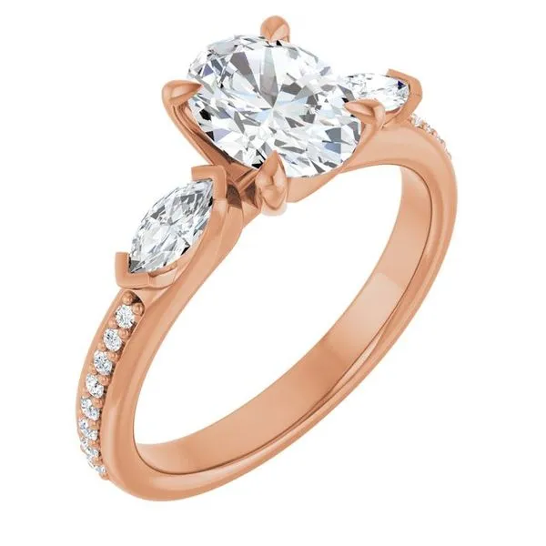 Claw-Prong Three-Stone Engagement Ring Stuart Benjamin & Co. Jewelry Designs San Diego, CA