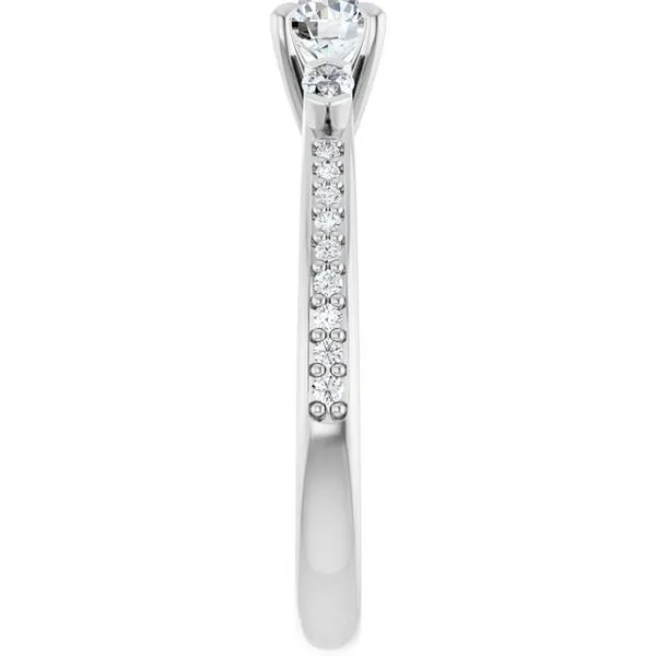 Claw-Prong Three-Stone Engagement Ring Image 4 J. West Jewelers Round Rock, TX