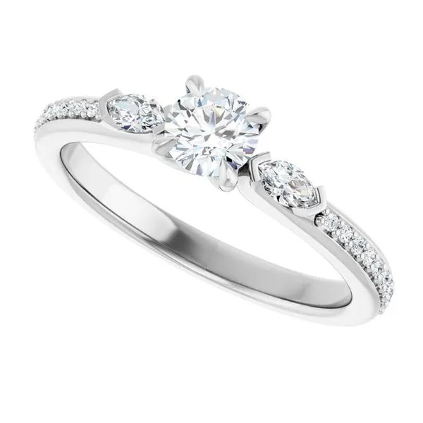 Claw-Prong Three-Stone Engagement Ring Image 5 Don's Jewelry & Design Washington, IA