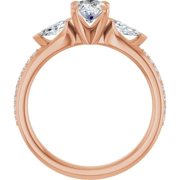 Claw-Prong Three-Stone Engagement Ring Image 2 Hudson Valley Goldsmith New Paltz, NY