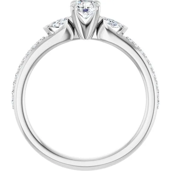 Claw-Prong Three-Stone Engagement Ring Image 2 Arezzo Jewelers Elmwood Park, IL