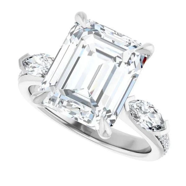 Claw-Prong Three-Stone Engagement Ring Image 5 The Jewelry Source El Segundo, CA