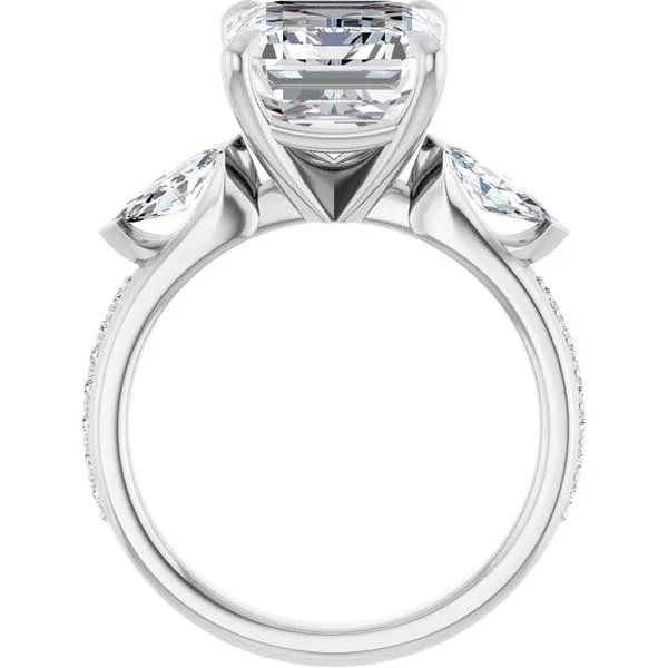 Claw-Prong Three-Stone Engagement Ring Image 2 Don's Jewelry & Design Washington, IA