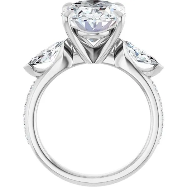 Claw-Prong Three-Stone Engagement Ring Image 2 J. Thomas Jewelers Rochester Hills, MI