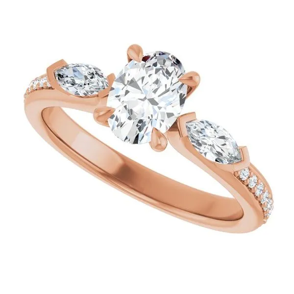 Claw-Prong Three-Stone Engagement Ring Image 5 Don's Jewelry & Design Washington, IA