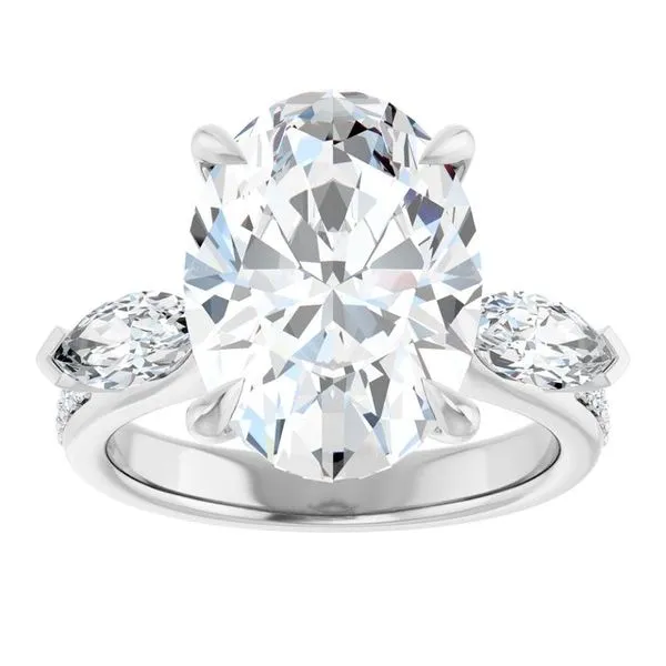 Claw-Prong Three-Stone Engagement Ring Image 3 Hudson Valley Goldsmith New Paltz, NY