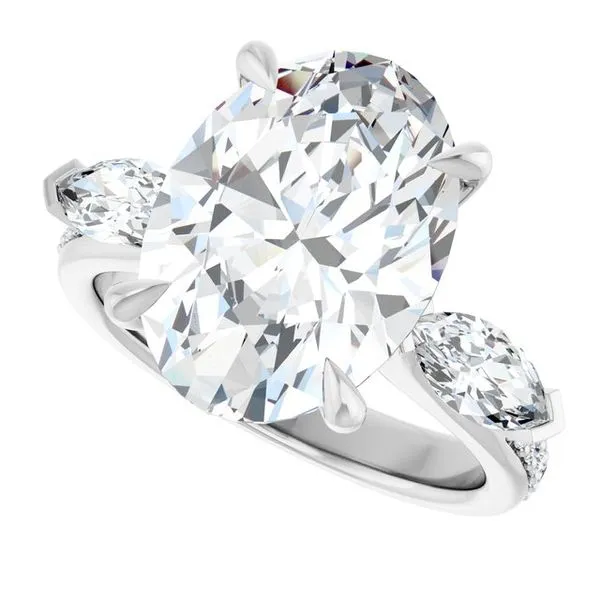 Claw-Prong Three-Stone Engagement Ring Image 5 J. West Jewelers Round Rock, TX