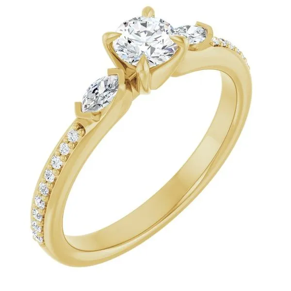 Claw-Prong Three-Stone Engagement Ring Futer Bros Jewelers York, PA