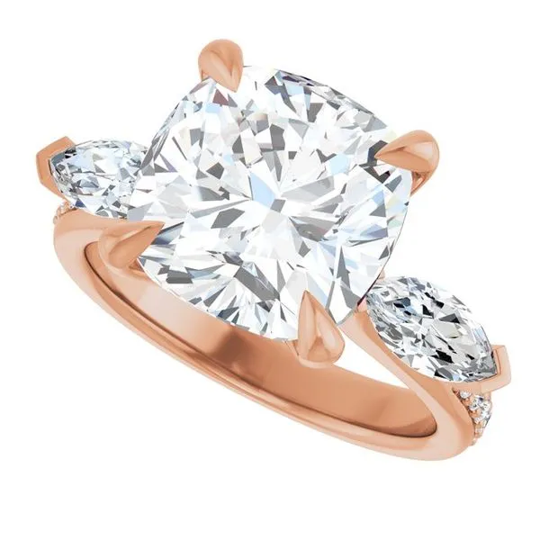 Claw-Prong Three-Stone Engagement Ring Image 5 Don's Jewelry & Design Washington, IA