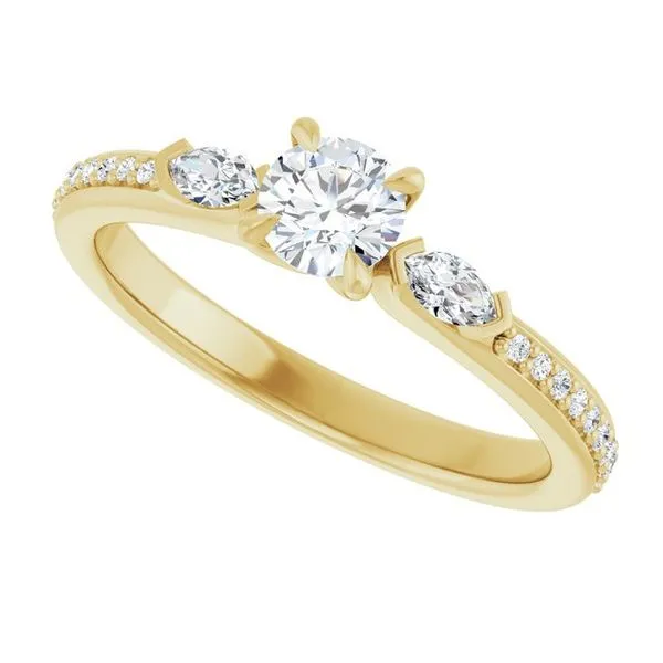 Claw-Prong Three-Stone Engagement Ring Image 5 Shipley's Fine Jewelry Hampstead, MD
