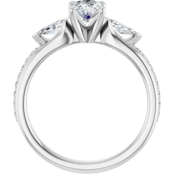 Claw-Prong Three-Stone Engagement Ring Image 2 Don's Jewelry & Design Washington, IA