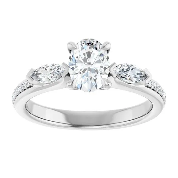 Claw-Prong Three-Stone Engagement Ring Image 3 Jimmy Smith Jewelers Decatur, AL