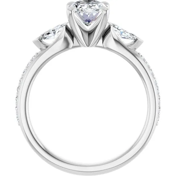 Claw-Prong Three-Stone Engagement Ring Image 2 Raleigh Diamond Fine Jewelry Raleigh, NC