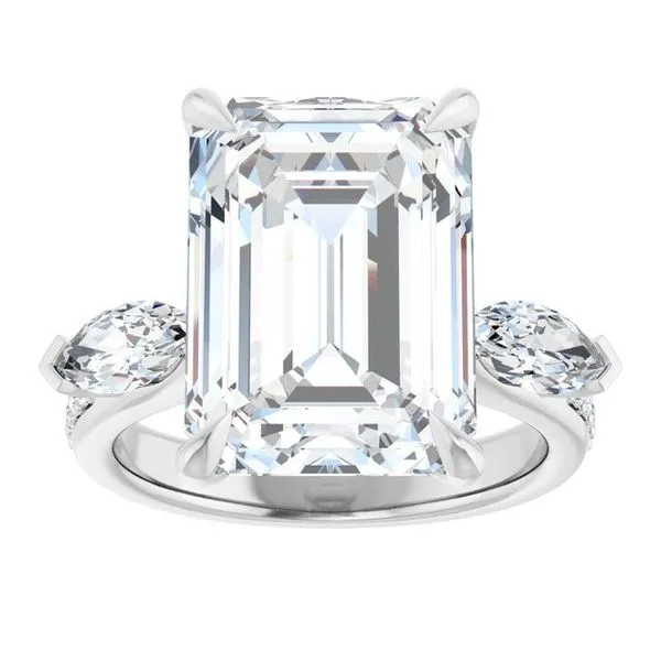 Claw-Prong Three-Stone Engagement Ring Image 3 Jimmy Smith Jewelers Decatur, AL