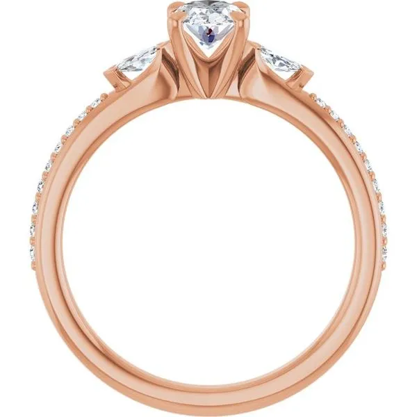 Claw-Prong Three-Stone Engagement Ring Image 2 Arezzo Jewelers Elmwood Park, IL