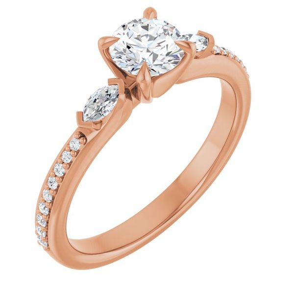 Claw-Prong Three-Stone Engagement Ring