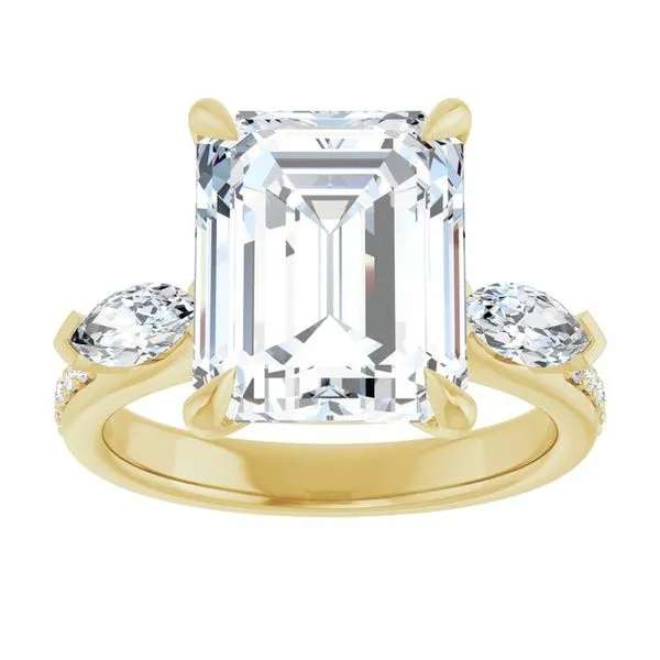 Claw-Prong Three-Stone Engagement Ring Image 3 Hudson Valley Goldsmith New Paltz, NY