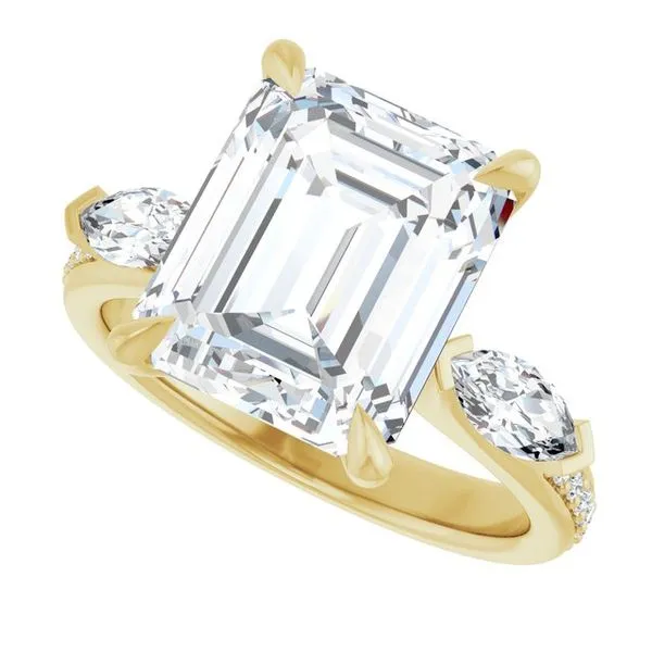 Claw-Prong Three-Stone Engagement Ring Image 5 Hudson Valley Goldsmith New Paltz, NY