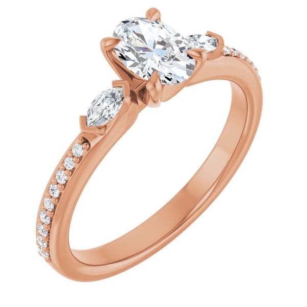 Claw-Prong Three-Stone Engagement Ring
