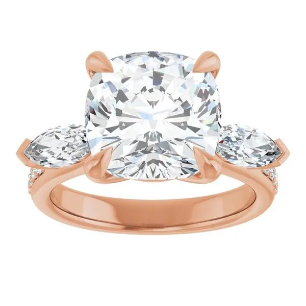 Claw-Prong Three-Stone Engagement Ring Image 3 Don's Jewelry & Design Washington, IA