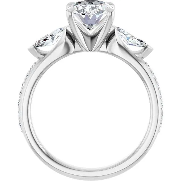 Claw-Prong Three-Stone Engagement Ring Image 2 Don's Jewelry & Design Washington, IA