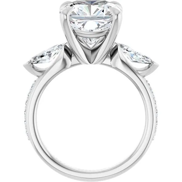 Claw-Prong Three-Stone Engagement Ring Image 2 Vulcan's Forge LLC KANSAS CITY, MO