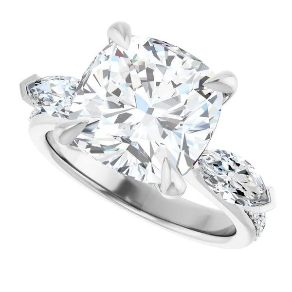 Claw-Prong Three-Stone Engagement Ring Image 5 Don's Jewelry & Design Washington, IA