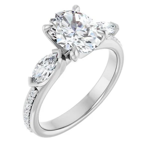 Claw-Prong Three-Stone Engagement Ring Clater Jewelers Louisville, KY
