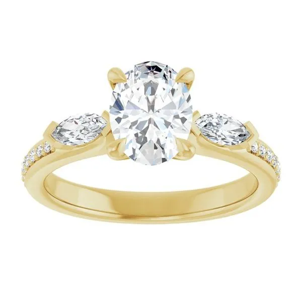 Claw-Prong Three-Stone Engagement Ring Image 3 Hudson Valley Goldsmith New Paltz, NY