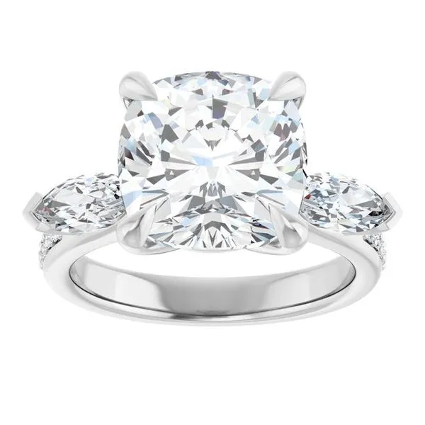 Claw-Prong Three-Stone Engagement Ring Image 3 Jimmy Smith Jewelers Decatur, AL