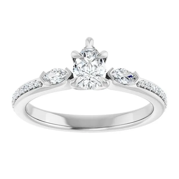 Claw-Prong Three-Stone Engagement Ring Image 3 JF Jones Jewelers Rochester, NY
