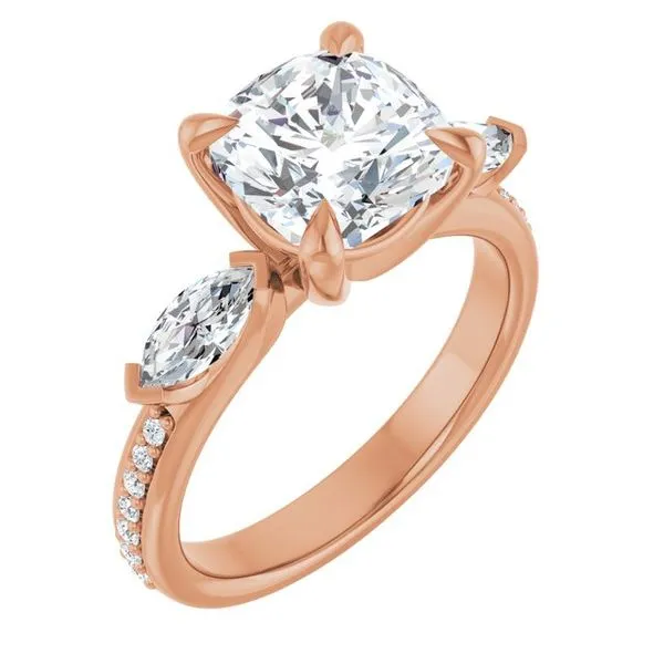 Claw-Prong Three-Stone Engagement Ring Arezzo Jewelers Elmwood Park, IL