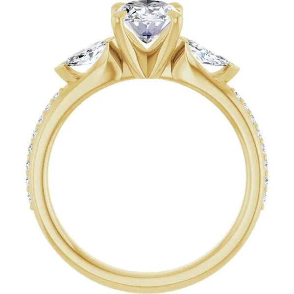 Claw-Prong Three-Stone Engagement Ring Image 2 Don's Jewelry & Design Washington, IA