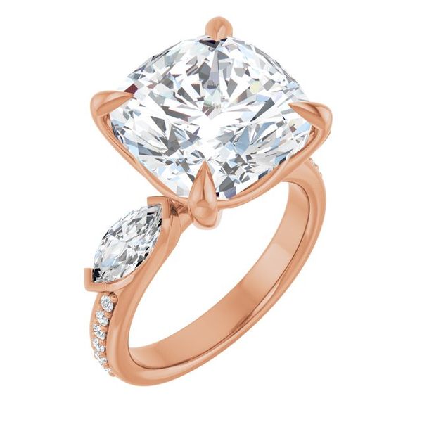 Claw-Prong Three-Stone Engagement Ring