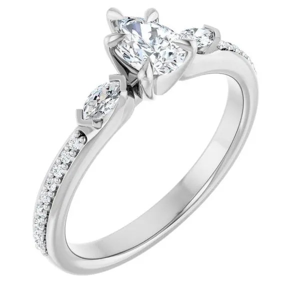 Claw-Prong Three-Stone Engagement Ring Arezzo Jewelers Elmwood Park, IL