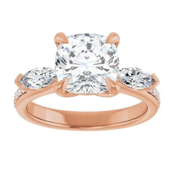 Claw-Prong Three-Stone Engagement Ring Image 3 Ocean View Jewelers Millville, DE