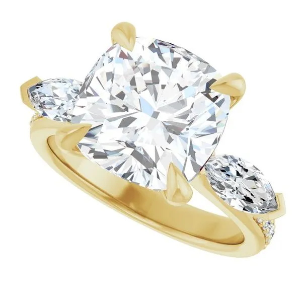 Claw-Prong Three-Stone Engagement Ring Image 5 J. Thomas Jewelers Rochester Hills, MI