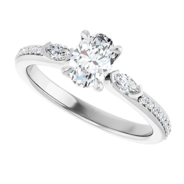Claw-Prong Three-Stone Engagement Ring Image 5 Don's Jewelry & Design Washington, IA