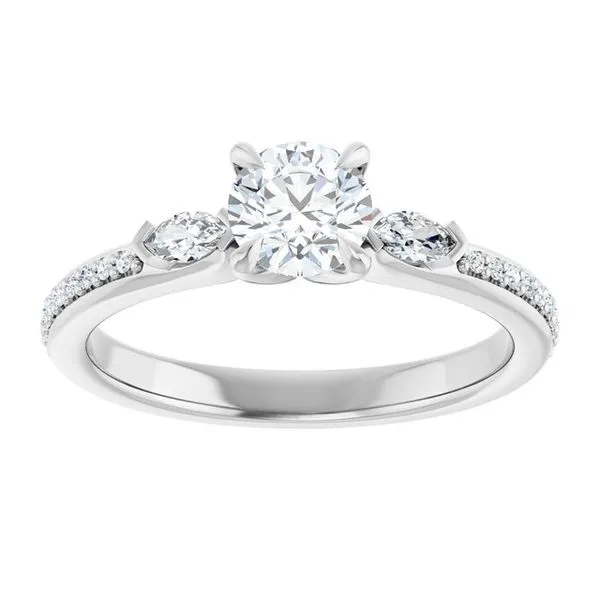 Claw-Prong Three-Stone Engagement Ring Image 3 Morin Jewelers Southbridge, MA