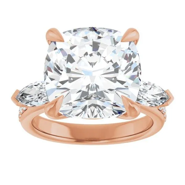 Claw-Prong Three-Stone Engagement Ring Image 3 Hudson Valley Goldsmith New Paltz, NY