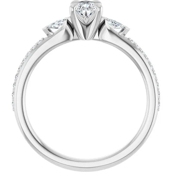 Claw-Prong Three-Stone Engagement Ring Image 2 The Jewelry Source El Segundo, CA