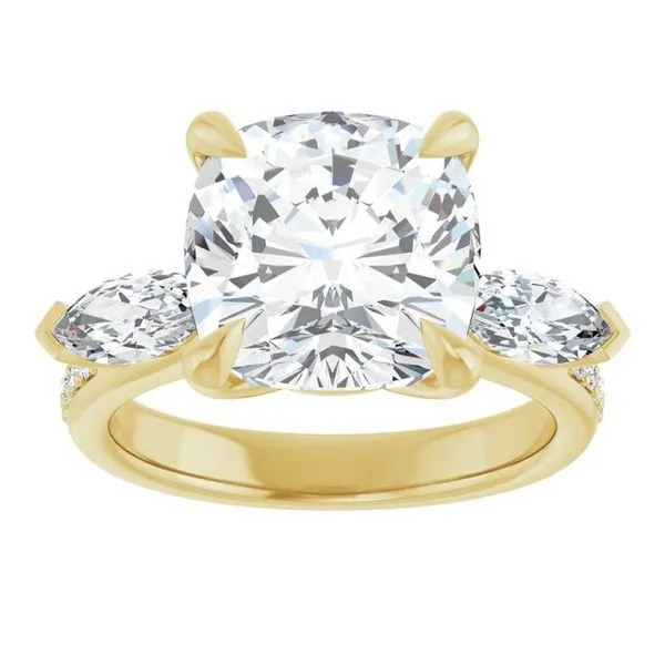 Claw-Prong Three-Stone Engagement Ring Image 3 Austin's Fine Diamonds & Jewelry Lyndhurst, NJ