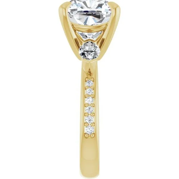 Claw-Prong Three-Stone Engagement Ring Image 4 Hudson Valley Goldsmith New Paltz, NY