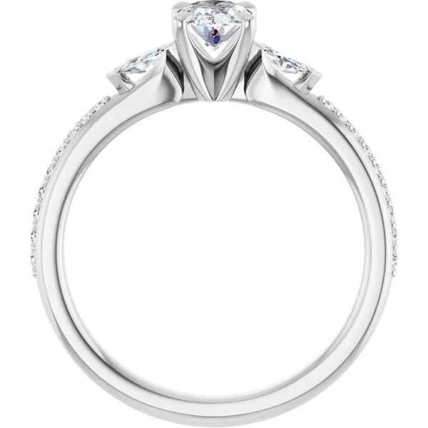 Claw-Prong Three-Stone Engagement Ring Image 2 Hudson Valley Goldsmith New Paltz, NY