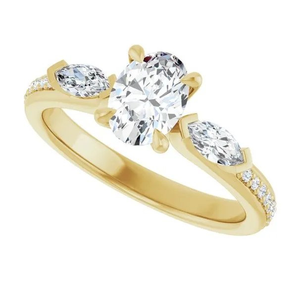 Claw-Prong Three-Stone Engagement Ring Image 5 Hudson Valley Goldsmith New Paltz, NY