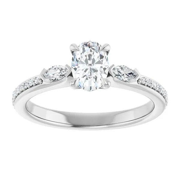 Claw-Prong Three-Stone Engagement Ring Image 3 Don's Jewelry & Design Washington, IA