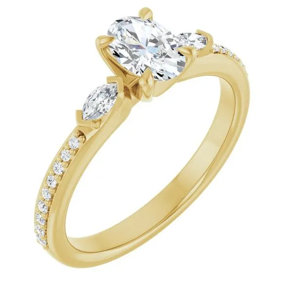 Claw-Prong Three-Stone Engagement Ring Don's Jewelry & Design Washington, IA