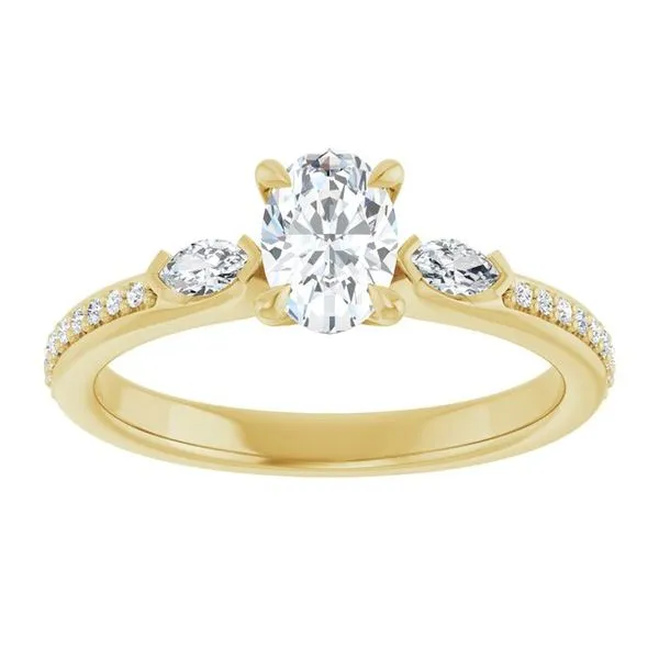 Claw-Prong Three-Stone Engagement Ring Image 3 Michael Szwed Jewelers Longmeadow, MA