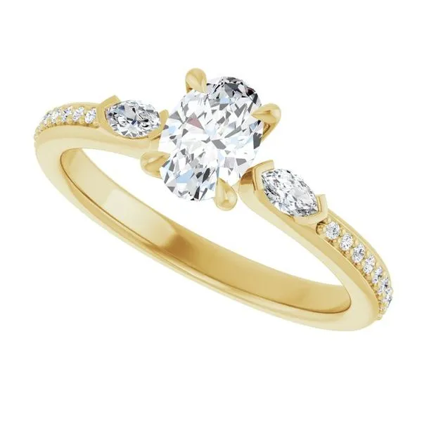 Claw-Prong Three-Stone Engagement Ring Image 5 Futer Bros Jewelers York, PA